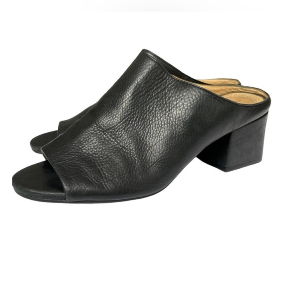 NURTURE black pebble grain leather PRESLEA chunky heels women’s shoes size 6